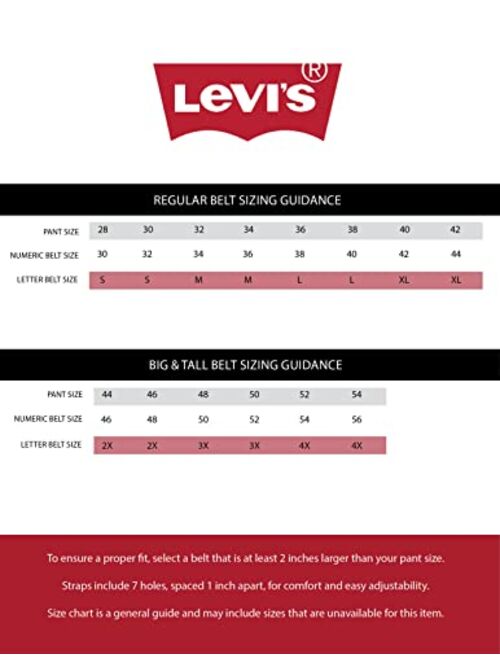 Levi's Men's 100% Leather Reversible Casual Jean Belt