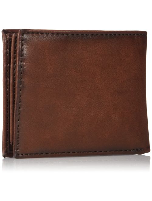 Levi's Men's Slim Bifold Wallet - Genuine Leather Casual Thin Slimfold with Extra Capacity and ID Window