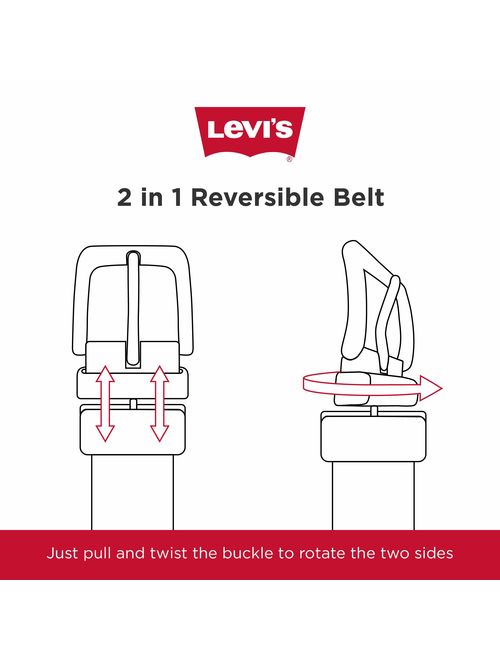 Levi's Reversible Belts -Big and Tall Sizes for Men Casual for Jeans