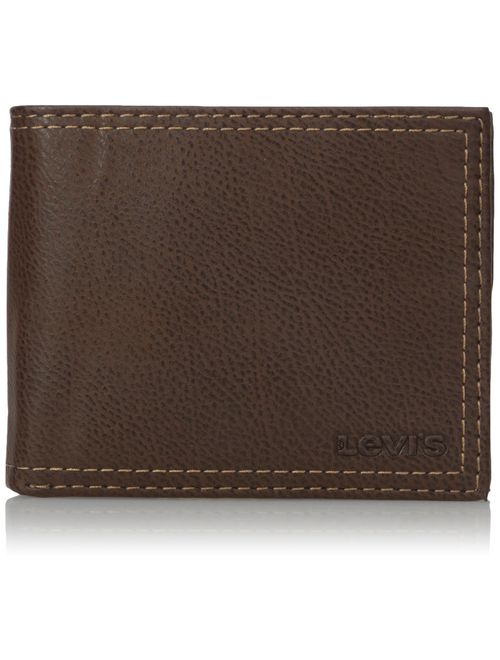 levi's brown leather wallet