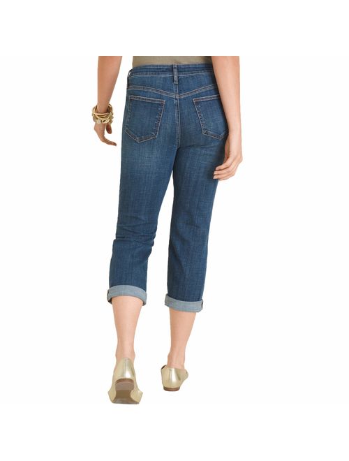 Chico's Women's So Slimming Girlfriend Stretch Cropped-Length Denim Classic Cut Jeans