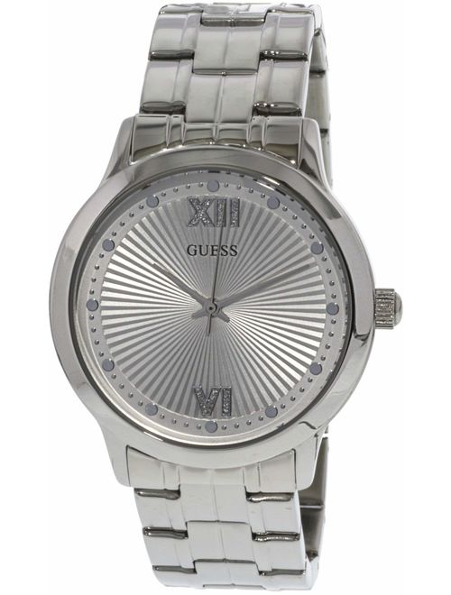 GUESS Women's U0634L1 Vintage Inspired Dressy Silver-Tone Watch