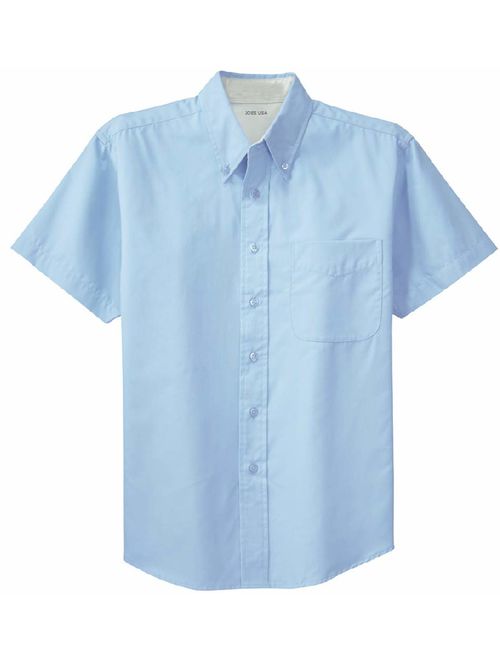 Joe's USA Men's Short Sleeve Wrinkle Resistant Easy Care Shirts in 32 Colors Sizes XS-6XL