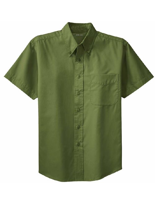 Joe's USA Men's Short Sleeve Wrinkle Resistant Easy Care Shirts in 32 Colors. Sizes XS-6XL