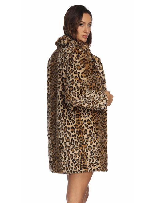 Women Warm Long Sleeve Parka Faux Fur Coat Overcoat Fluffy Top Jacket