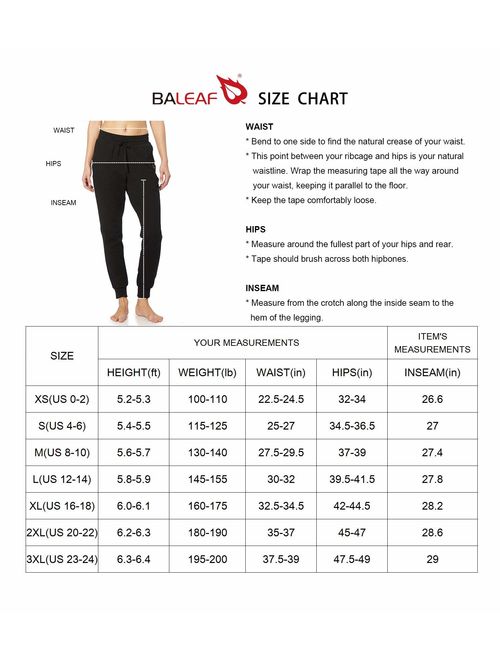 BALEAF Women's Active Yoga Sweatpants Workout Joggers Pants Cotton Lounge Sweat Pants with Pockets
