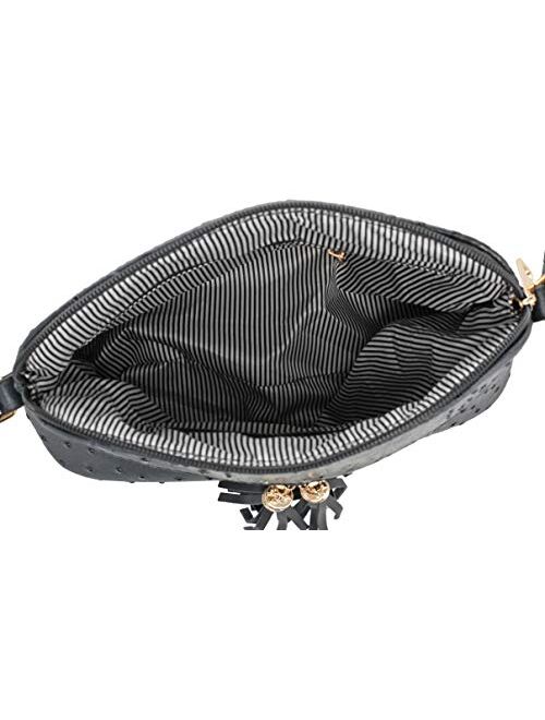 SG SUGU Animal Pattern Lightweight Medium Dome Crossbody Bag with Tassel