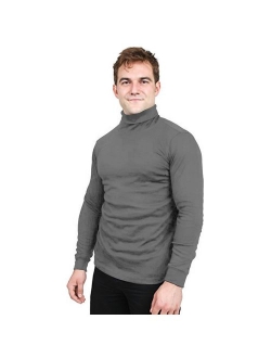Utopia Wear Premium Cotton Blend Interlock Turtleneck Men T-Shirt