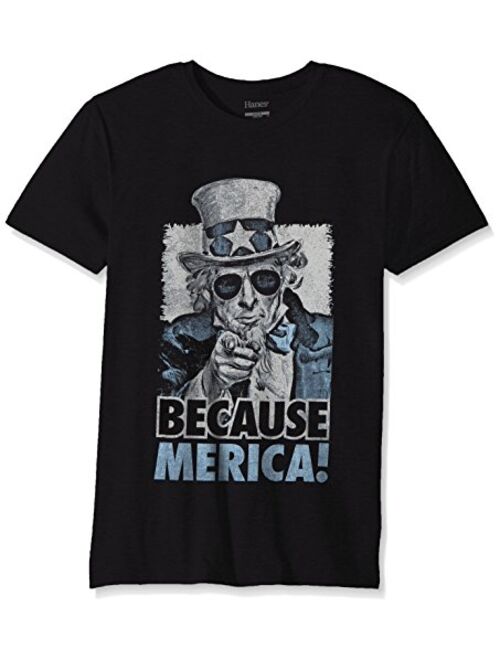 Hanes Men's Cotton Solid Graphic T-Shirt - Americana Collection