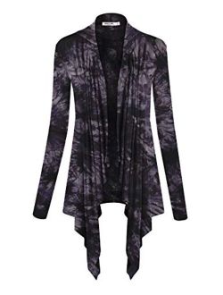 Lock and Love Women's Basic Draped Long Sleeve Open Front Knit Cardigan S - XXXL Plus Size - Made in U.S.A.