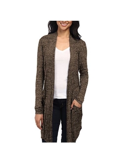 Womens Lightweight Casual Open Front Drape Long Cardigan with Pockets for All Season