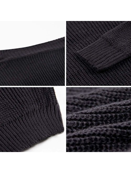 Exlura Women's Off Shoulder Sweater Batwing Sleeve Loose Oversized Pullover Knit Jumper