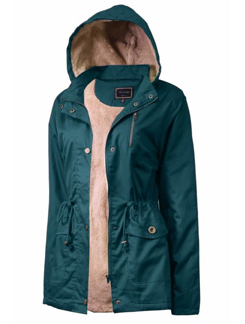 TOP LEGGING TL Womens Military Anorak Safari Jackets with Hoodie Utility Parkas Plus Size