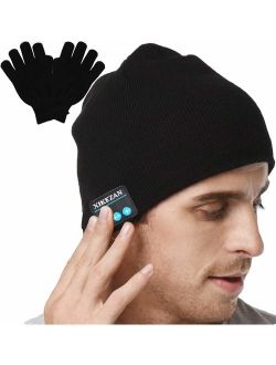 XIKEZAN Upgraded Unisex Knit Bluetooth Beanie Hat Headphones V4.2 Unique Christmas Tech Gifts for Men/Dad/Women/Mom/Teen Boys/Girls Stocking Stuffer w/Built-in Stereo Spe