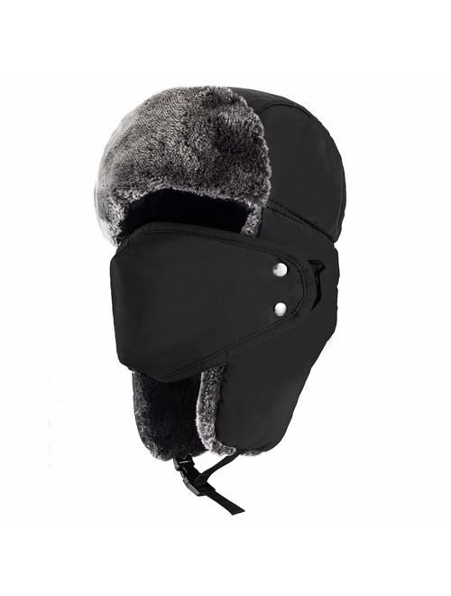 mysuntown Winter Hat for Men and Women Trooper Hunting Hat Ushanka Hat with Ear Flaps Windproof Warm Hat