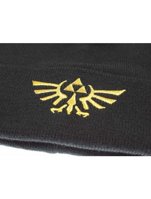 Bioworld Nintendo Legend of Zelda Wingcrest Triforce Knit Cuff Beanie Hat Cap Men Women