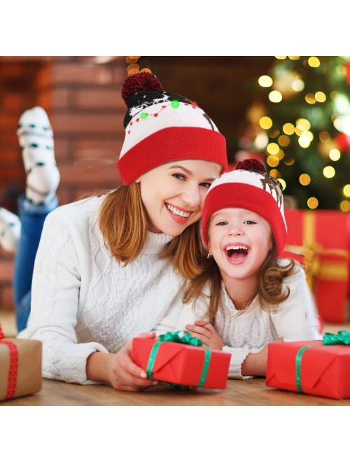 TAGVO LED Light Up Hat Beanie Knit Cap, Colorful LED Xmas Christmas Beanie