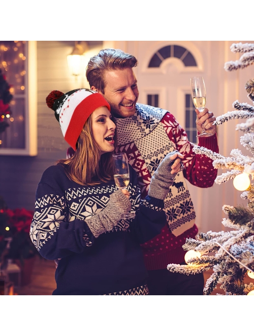 TAGVO LED Light Up Hat Beanie Knit Cap, Colorful LED Xmas Christmas Beanie