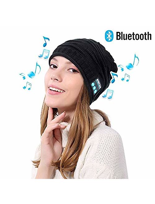REDESS Wireless Bluetooth Beanie,Unisex Outdoor Sport Knit Hat with Stereo Speakers & Microphone