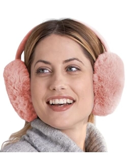 Womens Ear Muffs - Winter Ear Warmers/Covers - Cable Knit Furry Fleece Earmuffs for Cold Weather