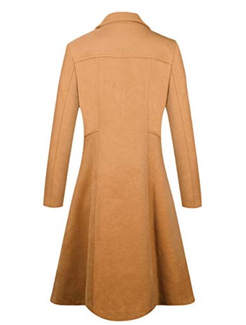 APTRO Women's Winter Dress Coats Wool Blend Double Breasted Long Peacoat