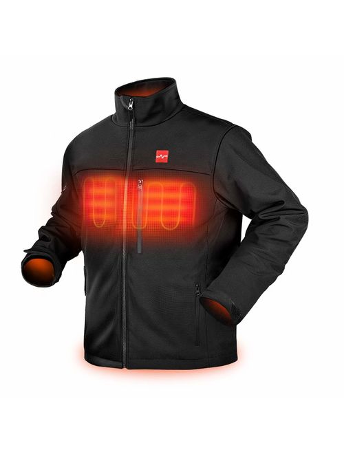 CORNMI Men's Soft Shell Heated Jacket with Detachable Battery Pack
