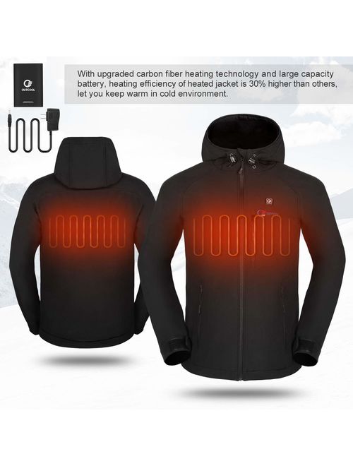OUTCOOL Men's Heated Jacket with Hood Heating Jacket for Men(Type: NJK1902)