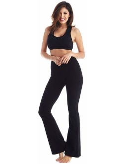 Viosi Flare Yoga Pants for Women with Foldover Waist - Premium 250gsm Cotton Spandex
