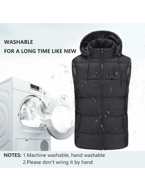 COCOPLAZA Insulated Heated Vest, Unisex Slim Fit Heated Coat Waistcoat Rechargeable USB Electric Heating Winter Vest