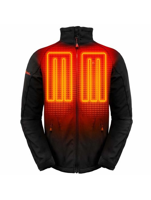 ActionHeat 5V Battery Heated Jacket for Men with Tri-Zone Heating, Touch Control, Machine Washable - Winter Heating Jacket for Skiing, Camping, Motorcycling, Hiking - Bla