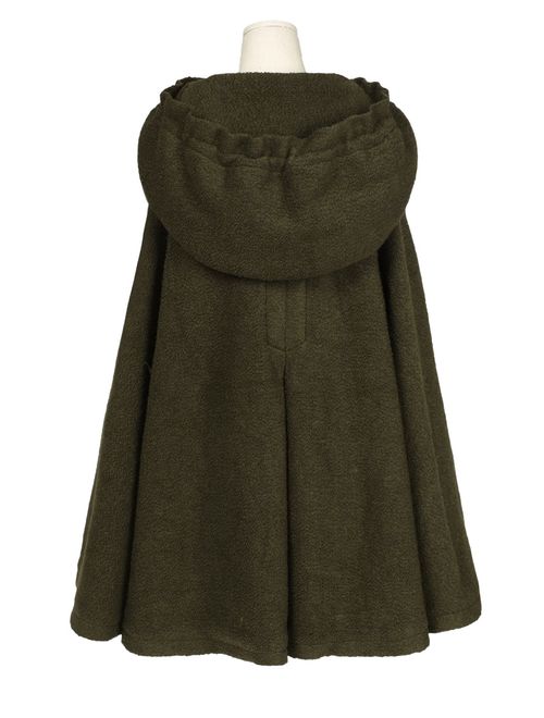 Artka Women's Hooded Wool Blend Cape Coat with Vintage Embroidery