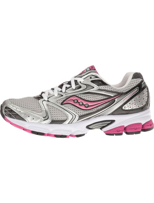Saucony Women's Grid Stratos 5 Grey/Silver/Pink Manmade Mesh Athletic Running Shoes
