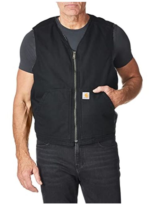 Carhartt Men's Relaxed Fit Washed Duck Sherpa-Lined Vest v26