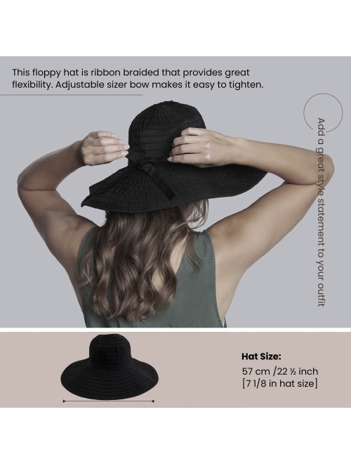 San Diego Hat Company Women's Ribbon Large Brim Hat