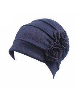 HONENNA Ruffle Chemo Turban Headband Scarf Beanie Cap Hat for Cancer Patient