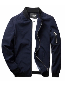 sandbank Men's Slim Fit Lightweight Softshell Flight Bomber Jacket Coat