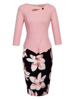 HOMEYEE Women's Elegant Chic Bodycon Formal Dress B288