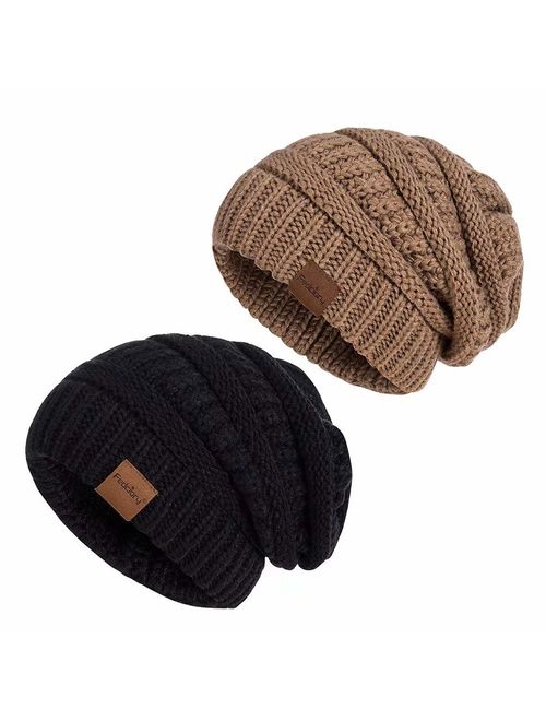 Wooden Cross Warm Winter Hat Knit Beanie Skull Cap Cuff Beanie Hat Winter Hats for Men & Women 
