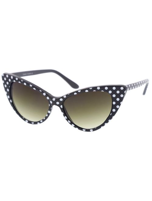 zeroUV - Women's Retro Oversized High Point Cat Eye Sunglasses 54mm