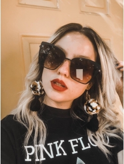 Cateye Sunglasses for Women Fashion Mirrored Lens Metal Frame SJ1086