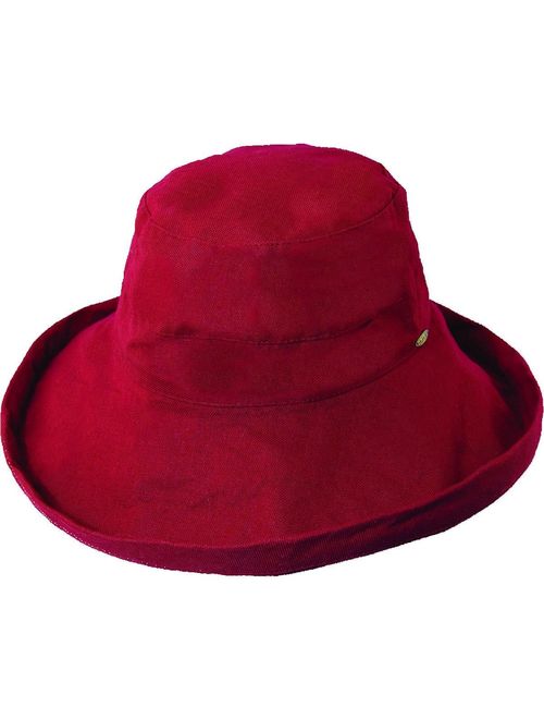 SCALA Women's Cotton Big Brim Hat with Inner Drawstring & UPF 50+ Rating