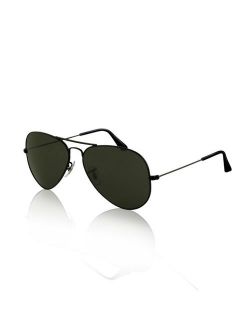 SWG Aviator Sunglasses - Matte Black / Smokey Lens Sport Edition Slim Fit 54mm