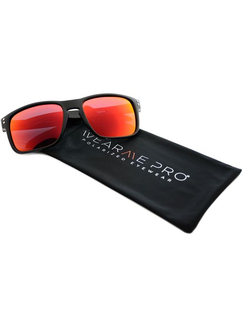 WearMe Pro - Premium Polarized Mirror Lens Classic Square Style Sunglasses