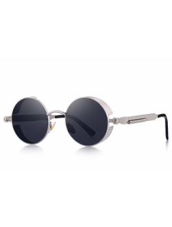 MERRY'S Gothic Steampunk Sunglasses for Women Men Round Lens Metal Frame S567