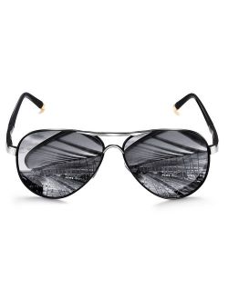 ROCKNIGHT Polarized Aviator Sunglasses for Men Women Metal Flat Top Sunglasses lightweight Driving UV400 Outdoor 58mm