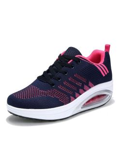 JARLIF Women's Comfortable Platform Walking Sneakers Lightweight Casual Tennis Air Fitness Shoes US5.5-10