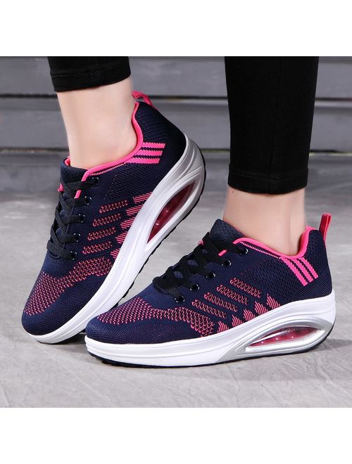 JARLIF Women's Comfortable Platform Walking Sneakers Lightweight Casual Tennis Air Fitness Shoes US5.5-10