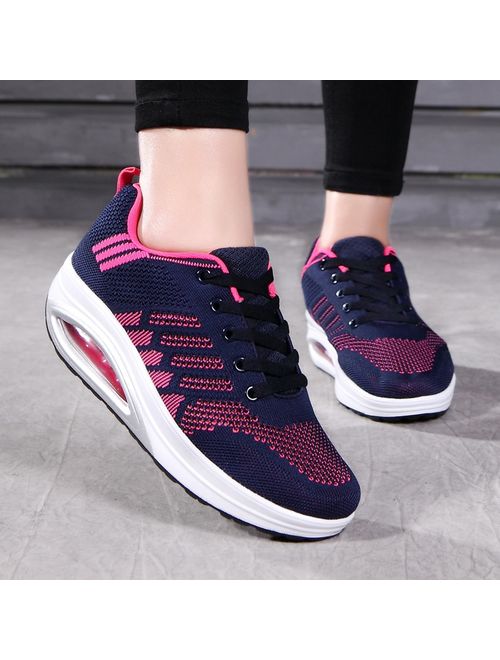 JARLIF Women's Comfortable Platform Walking Sneakers Lightweight Casual Tennis Air Fitness Shoes US5.5-10