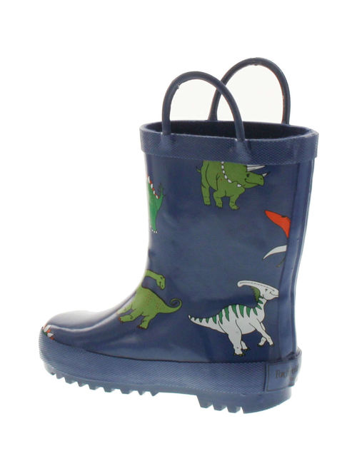 Foxfire FOX-600-65-12 Childrens Blue Dinosaurs Rain Boot - Size 12