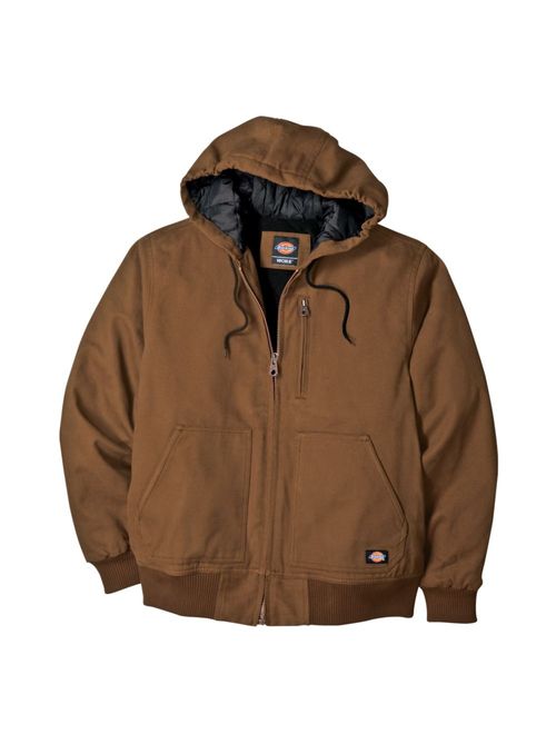 dickies Men's Sanded Duck Sherpa Lined Hooded Jacket